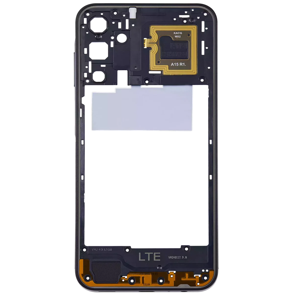 Samsung Galaxy A15 5G İle Uyumlu  Orta Çerçeve Kasası (A156 2023) (Brave Black) - Görsel 3