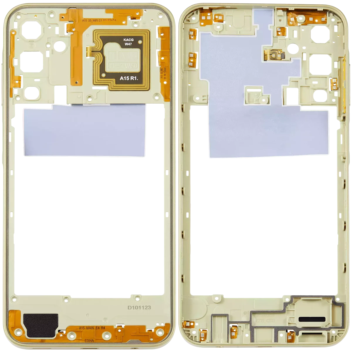 Samsung Galaxy A15 İle Uyumlu  Orta Çerçeve Kasası (A155 2023) (Kişilik Sarısı) - Görsel 2
