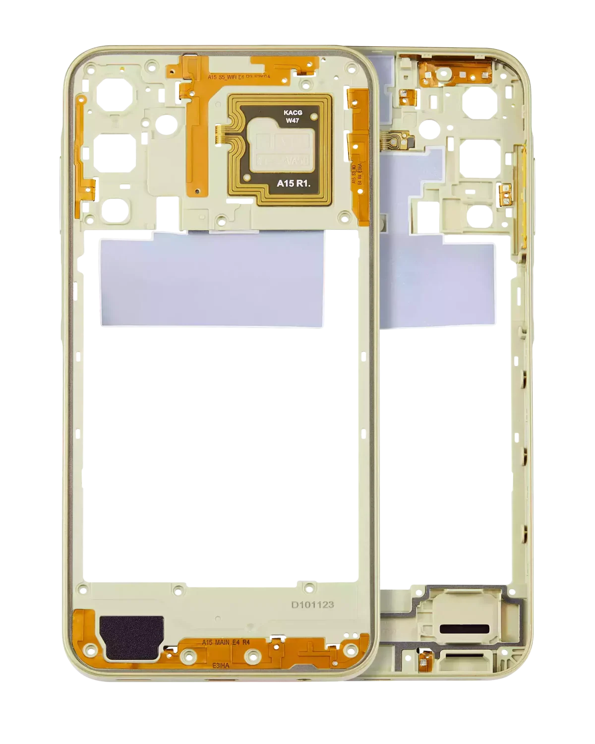 Samsung Galaxy A15 İle Uyumlu  Orta Çerçeve Kasası (A155 2023) (Kişilik Sarısı)