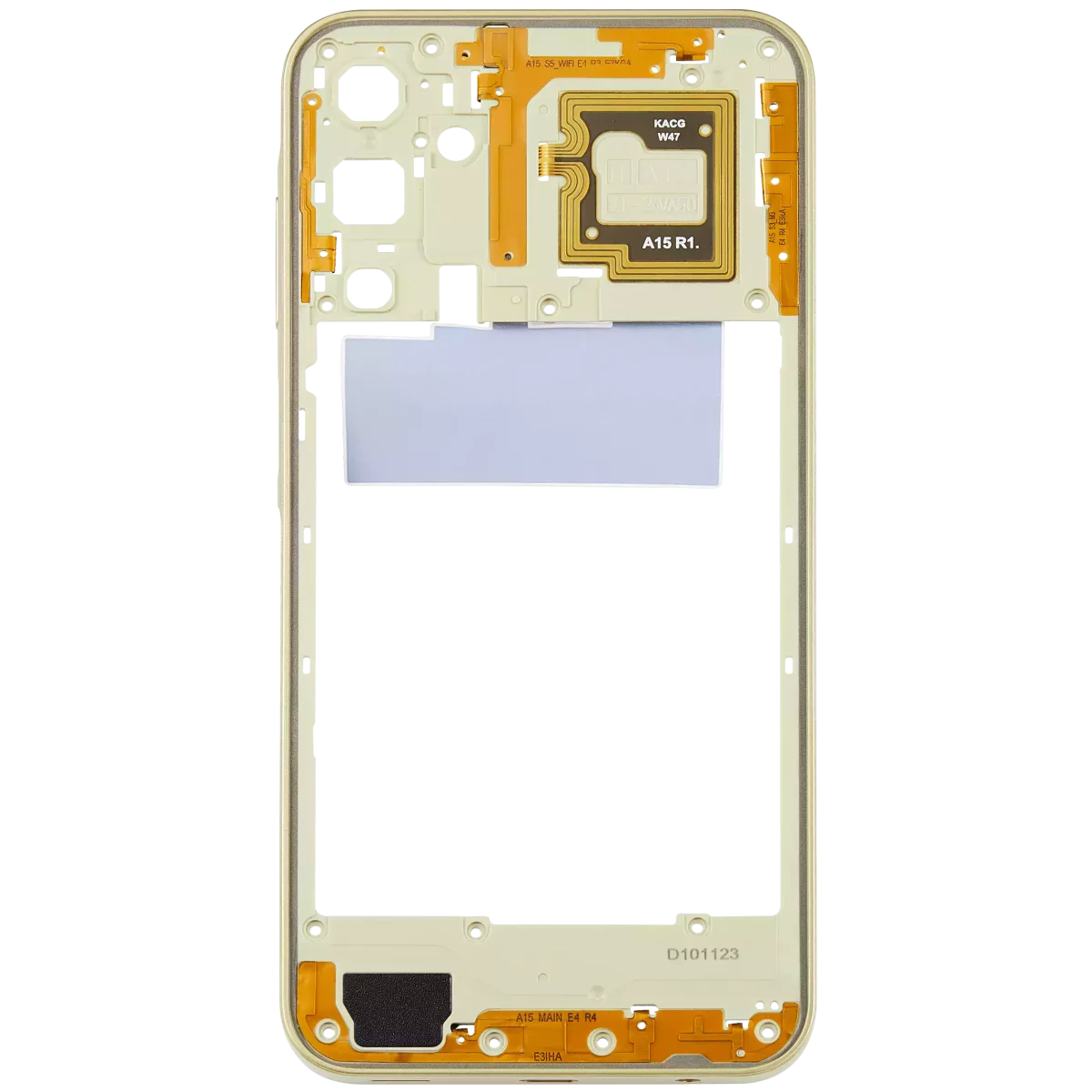 Samsung Galaxy A15 İle Uyumlu  Orta Çerçeve Kasası (A155 2023) (Kişilik Sarısı) - Görsel 3