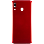 Samsung Galaxy A20 Arka İle Uyumlu Kapak Cam Kamera Lensli (A205 2019) (Aftermarket Plus) (Kırmızı) - Görsel 3