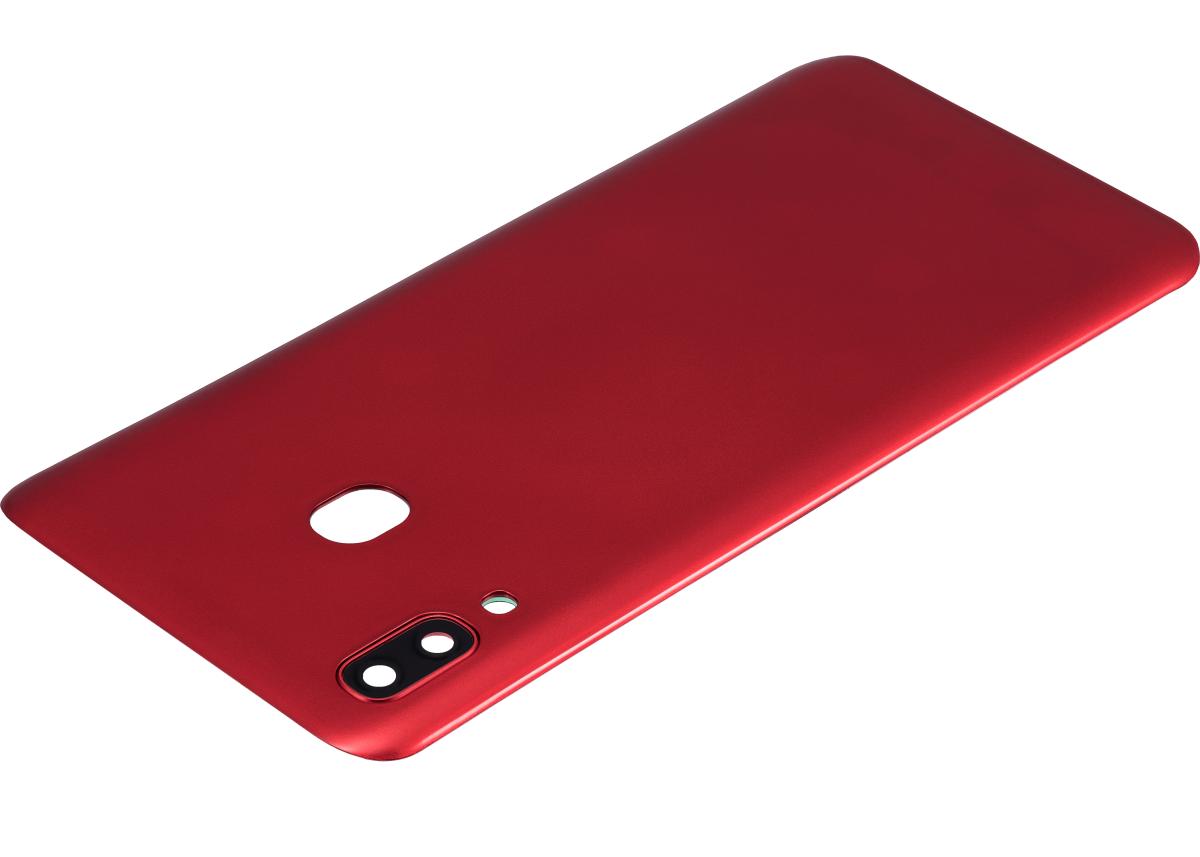 Samsung Galaxy A20 Arka İle Uyumlu Kapak Cam Kamera Lensli (A205 2019) (Aftermarket Plus) (Kırmızı) - Görsel 5