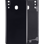 Samsung Galaxy A20 Arka İle Uyumlu Kapak Camı Kamera Lensiyle Uyumlu (A205 2019) (Aftermarket Plus) (Siyah)