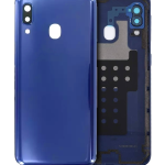 Samsung Galaxy A20 Arka İle Uyumlu Kapak Camı Kamera Lensiyle Uyumlu E (A202 2019) (Servis Paketi) (Mavi)