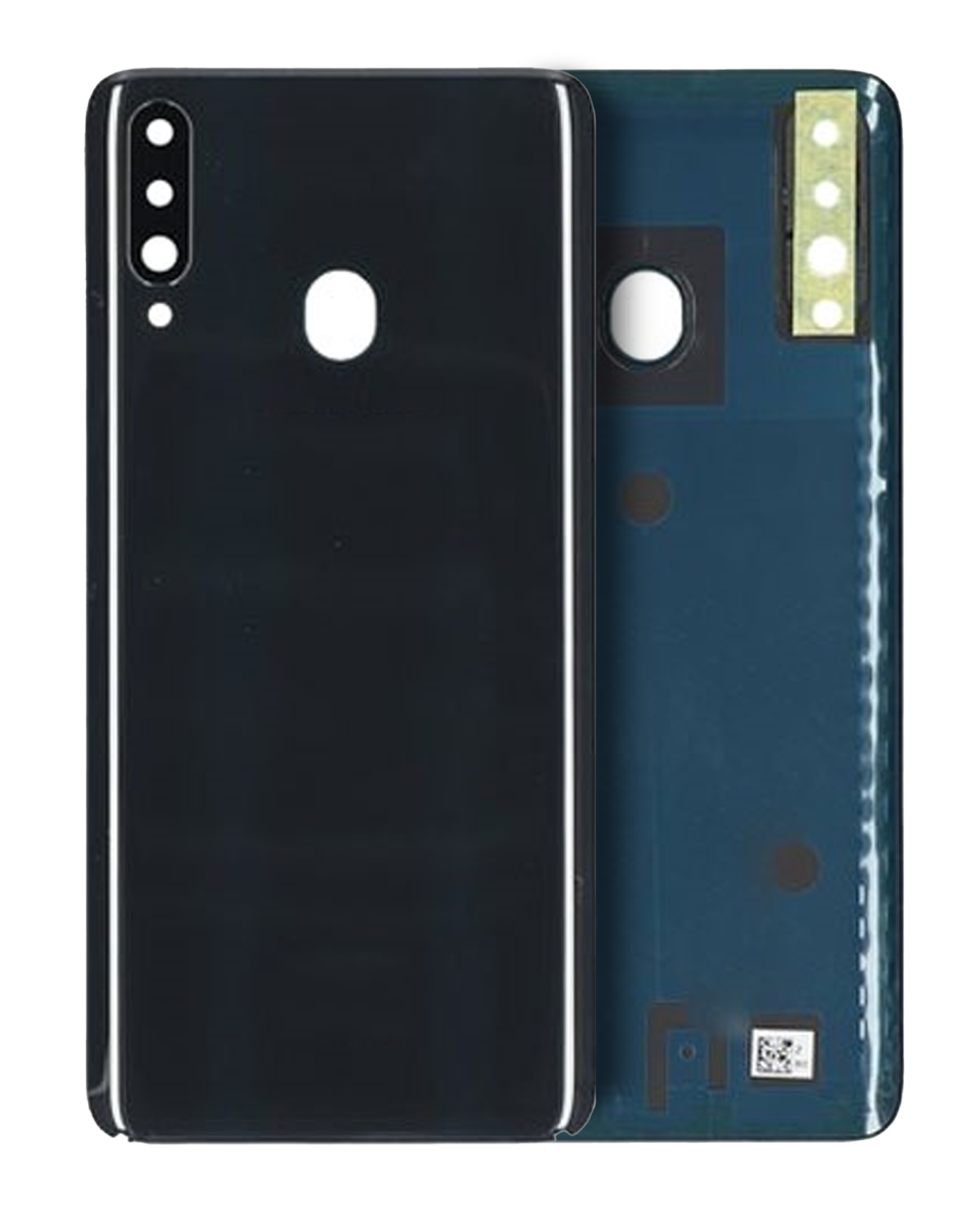 Samsung Galaxy A20 Arka İle Uyumlu Kapak Camı Kamera Lensiyle Uyumlu s (A207 2019) (Servis Paketi) (Siyah)