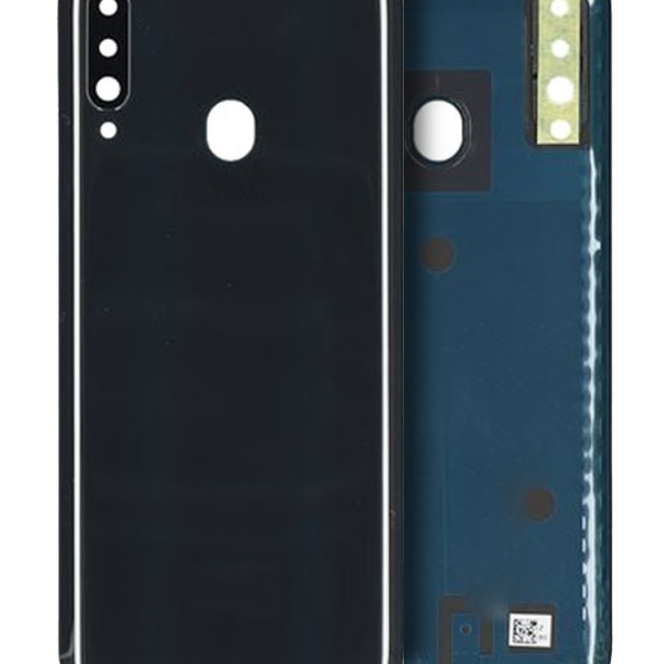 Samsung Galaxy A20 Arka İle Uyumlu Kapak Camı Kamera Lensiyle Uyumlu s (A207 2019) (Servis Paketi) (Siyah)
