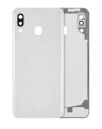 Samsung Galaxy A20 Arka İle Uyumlu Kapak Camı Kamera Lensli (A205 2019) (Aftermarket Plus) (Beyaz)
