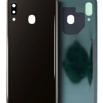 Samsung Galaxy A20 Arka İle Uyumlu Kapak Camı Kamera Lensli (A205 2019) (Siyah) (Servis Paketi)