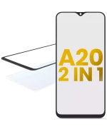 Samsung Galaxy A20 İle Uyumlu (A205 2019) OCA Önceden Kurulu 2'si 1 Arada Ön Cam