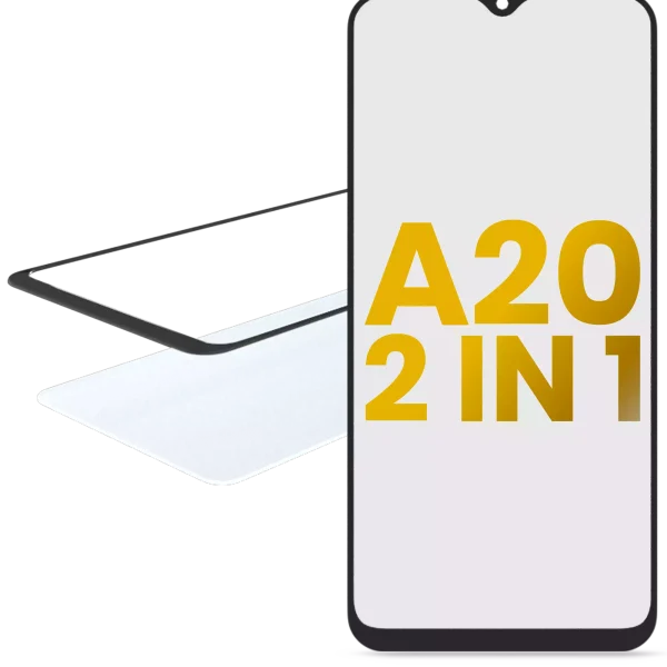 Samsung Galaxy A20 İle Uyumlu (A205 2019) OCA Önceden Kurulu 2'si 1 Arada Ön Cam