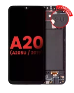 Samsung Galaxy A20 İle Uyumlu Çerçeveli ekran Orijinal Ekranı (A205U 2019) (U Sürümü) (Aftermarket Plus) (Tüm Renkler)