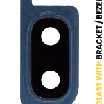 Samsung Galaxy A20 İle Uyumlu Kamera Camı Set Full (A205 2019) (Koyu Mavi)