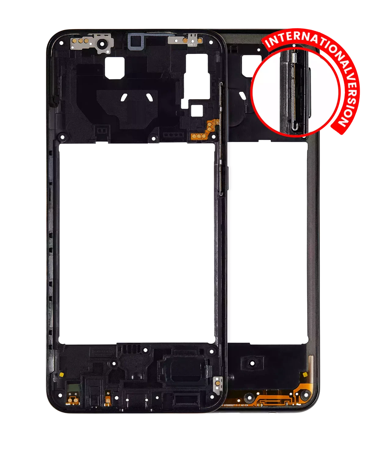 Samsung Galaxy A20 Orta İle Uyumlu Çerçeve Muhafazası (A205 2019) (Uluslararası Sürüm) (Siyah)