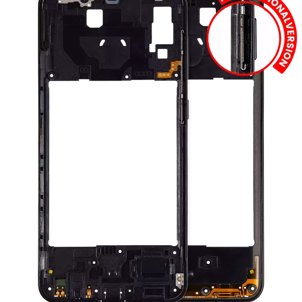 Samsung Galaxy A20 Orta İle Uyumlu Çerçeve Muhafazası (A205 2019) (Uluslararası Sürüm) (Siyah)