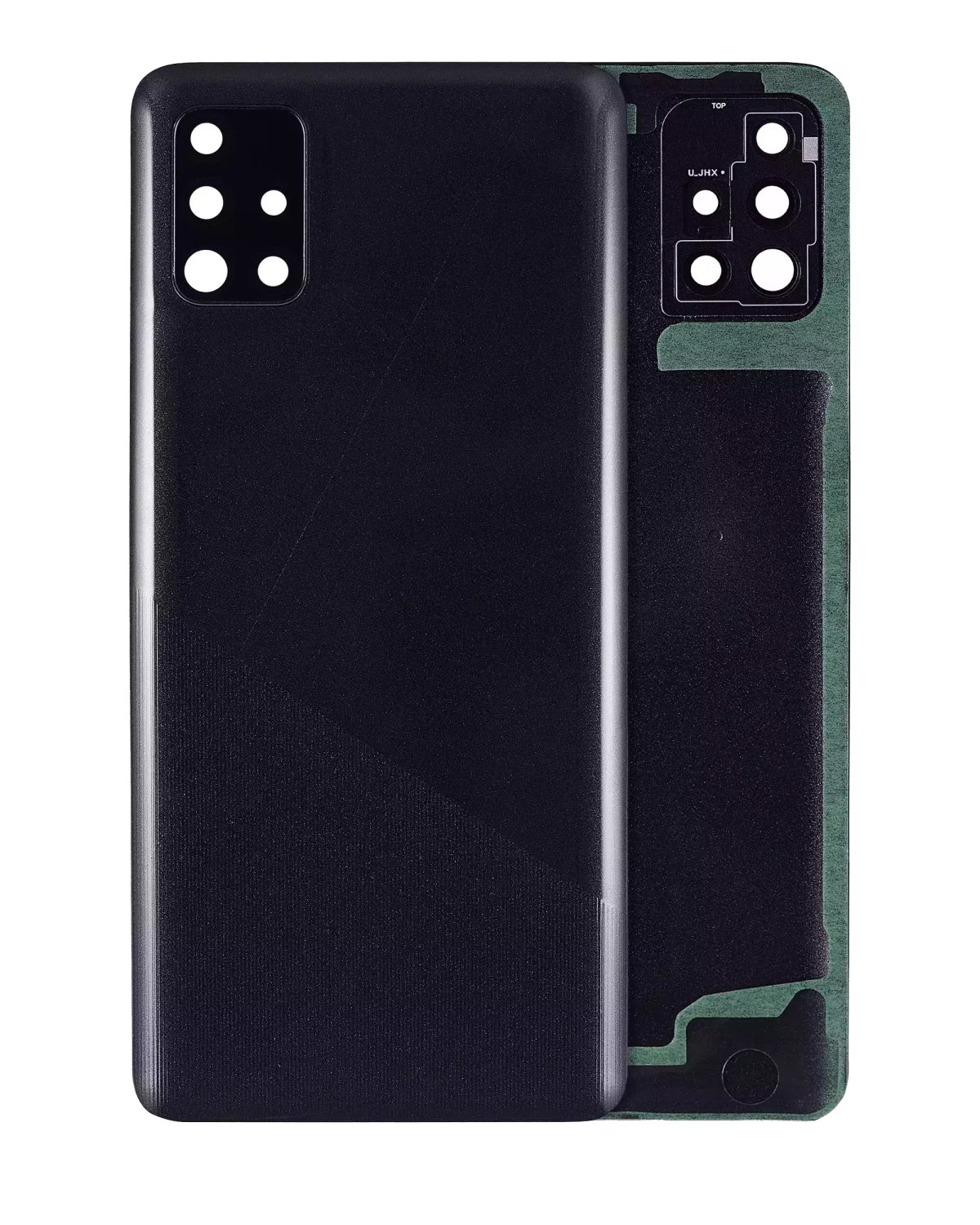 Samsung Galaxy A21 4G İle Uyumlu Arka Kapak Camı Kamera Lensiyle Uyumlu (A515 2019) (Servis Paketi) (Prizma Crush Siyah)