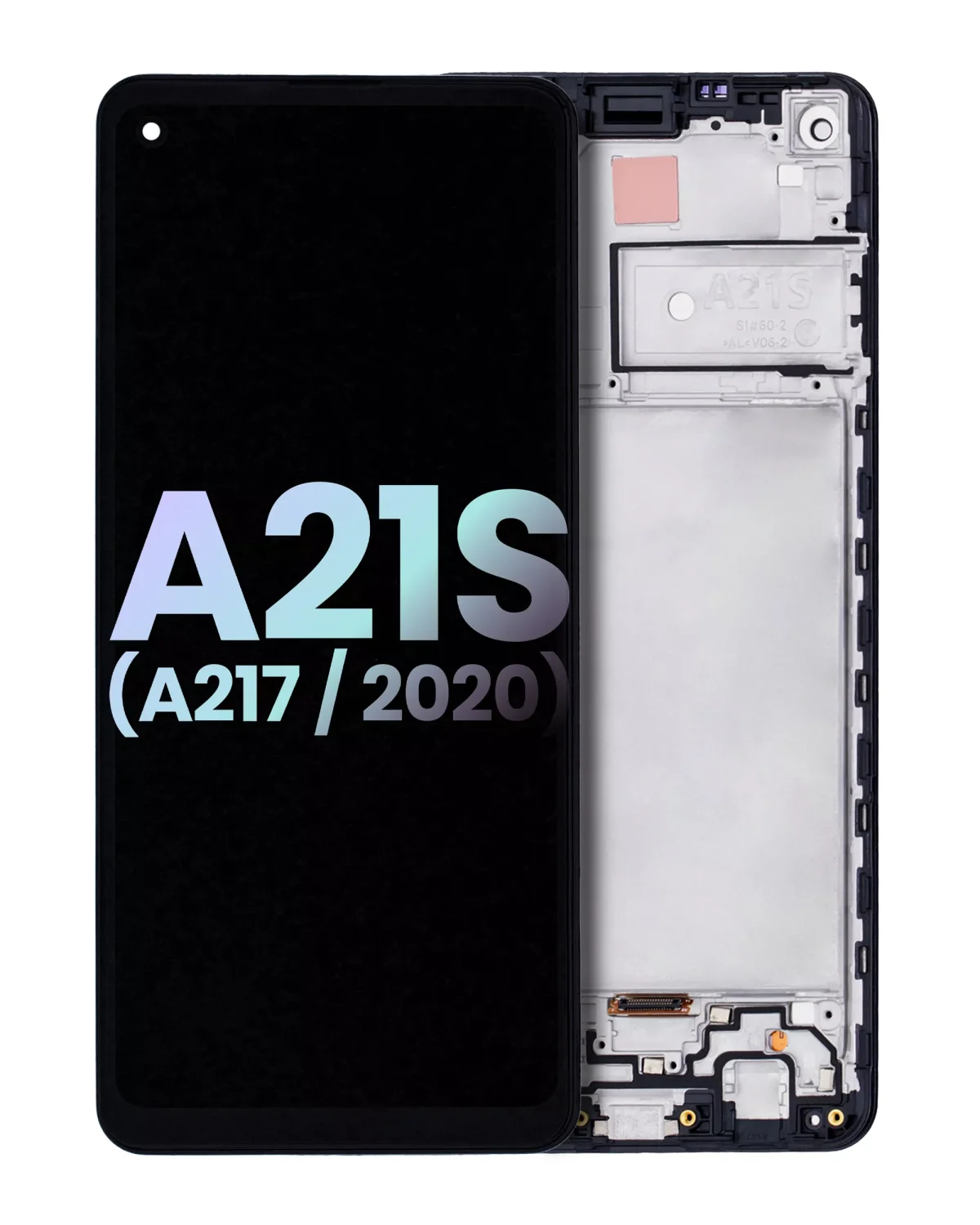 Samsung Galaxy A21 s İle Uyumlu İçin Çerçeveli ekran (A217 2020) (Service Pack) (Siyah)  LCD Ekranı