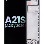 Samsung Galaxy A21 s İle Uyumlu İçin Çerçeveli ekran (A217 2020) (Service Pack) (Siyah)  LCD Ekranı