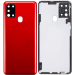 Samsung Galaxy A21s Arka İle Uyumlu Kapak Cam Kamera Lensli S (A217 2020) (Aftermarket Plus) (Kırmızı) - Görsel 2