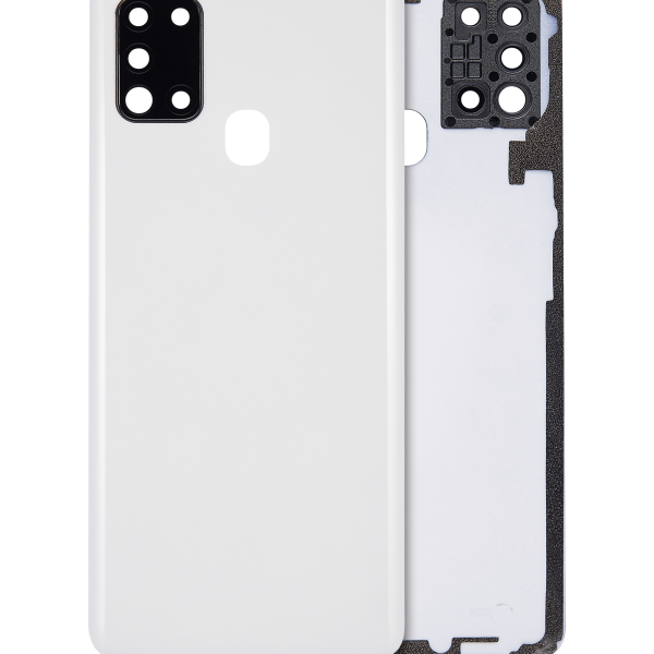 Samsung Galaxy A21s Arka İle Uyumlu Kapak Camı Kamera Lensiyle Uyumlu s (A217 2020) (Servis Paketi) (Beyaz)