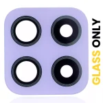 Samsung Galaxy A22 4G İle Uyumlu Arka Kamera Lensi (Sadece Cam) Yapışkanlı (A225 2021) (Menekşe)