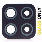 Samsung Galaxy A22 4G İle Uyumlu Arka Kamera Lensi (Sadece Cam) Yapışkanlı (A225 2021) (Siyah)