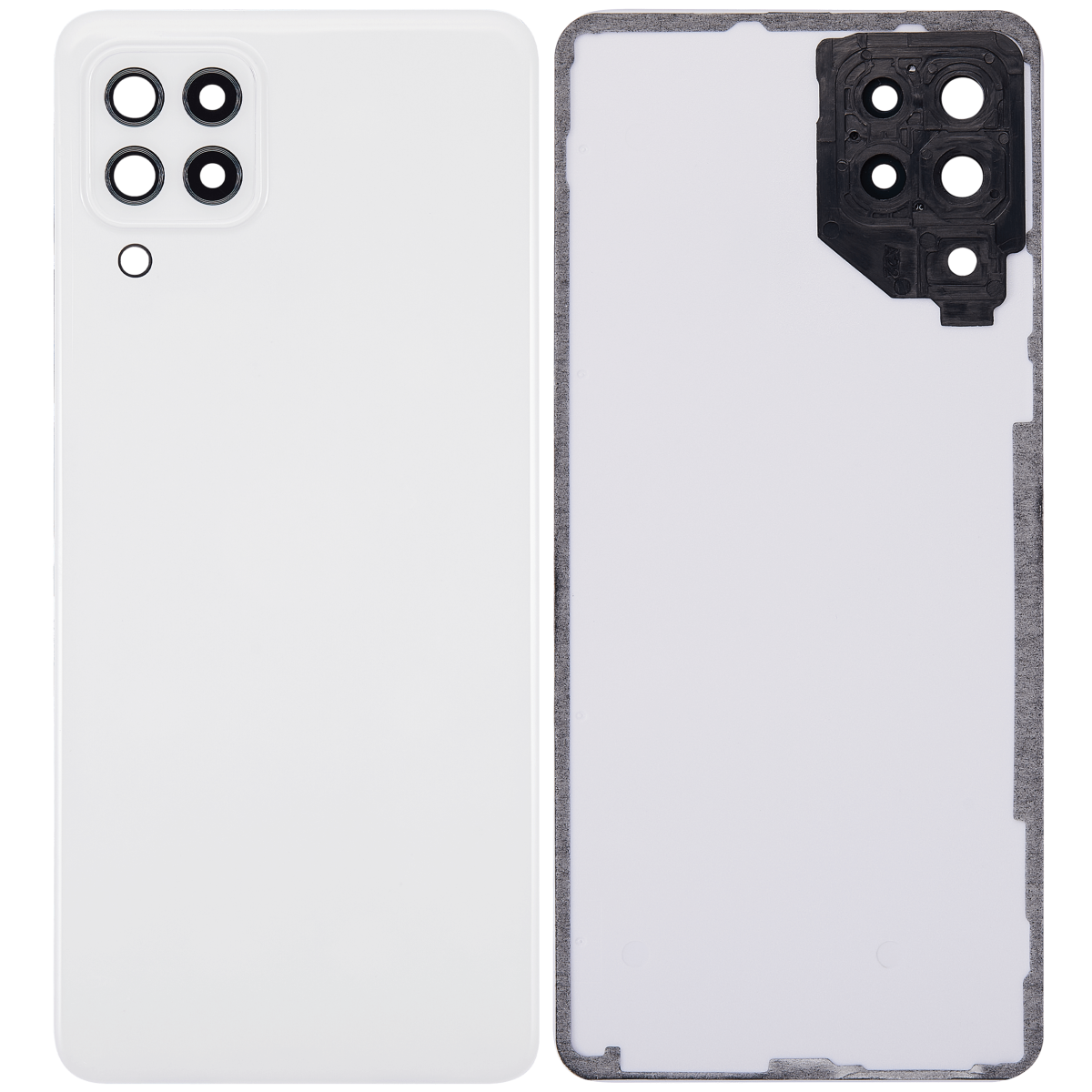 Samsung Galaxy A22 4G İle Uyumlu Arka Kapak Cam Kamera Lensli (A225 2021) (Aftermarket Plus) (Beyaz) - Görsel 2