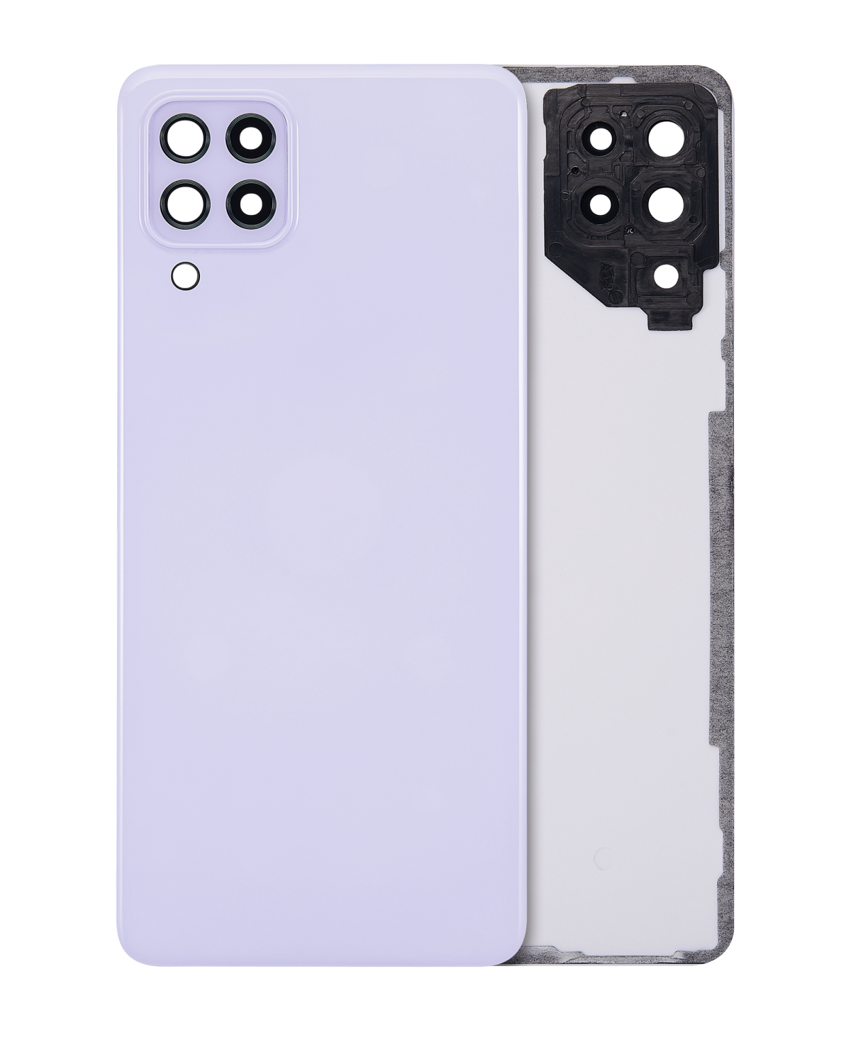 Samsung Galaxy A22 4G İle Uyumlu Arka Kapak Cam Kamera Lensli (A225 2021) (Aftermarket Plus) (Menekşe)