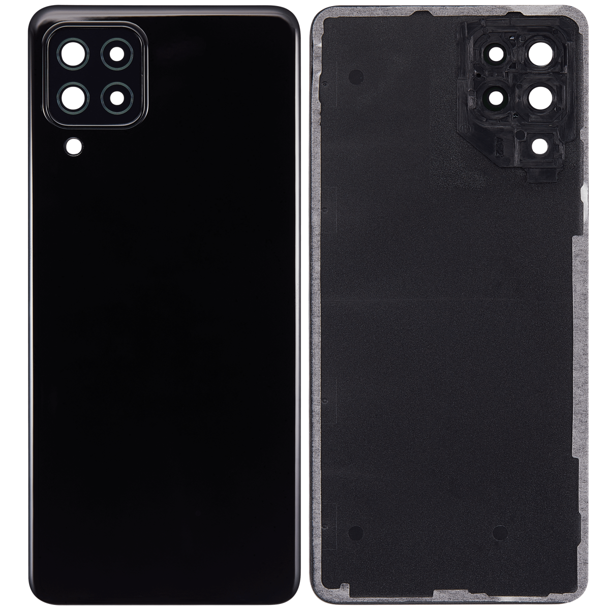 Samsung Galaxy A22 4G İle Uyumlu Arka Kapak Cam Kamera Lensli (A225 2021) (Aftermarket Plus) (Siyah) - Görsel 2
