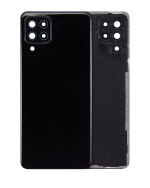 Samsung Galaxy A22 4G İle Uyumlu Arka Kapak Cam Kamera Lensli (A225 2021) (Aftermarket Plus) (Siyah)
