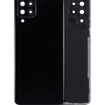 Samsung Galaxy A22 4G İle Uyumlu Arka Kapak Camı Kamera Lensiyle Uyumlu (A225 2021) (Servis Paketi) (Siyah)
