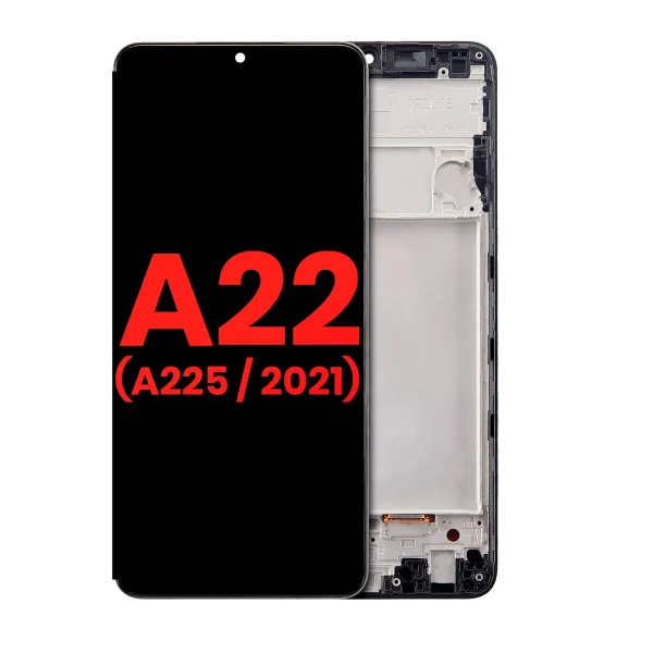 Samsung Galaxy A22 4G İle Uyumlu İçin Çerçeveli ekran (A225 2021) (Aftermarket Plus) (Tüm Renkler)  Orijinal Ekranı