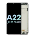 Samsung Galaxy A22 4G İle Uyumlu İçin Çerçeveli ekran (A225 2021) (Servis Paketi) (Tüm Renkler)  Orijinal Ekranı