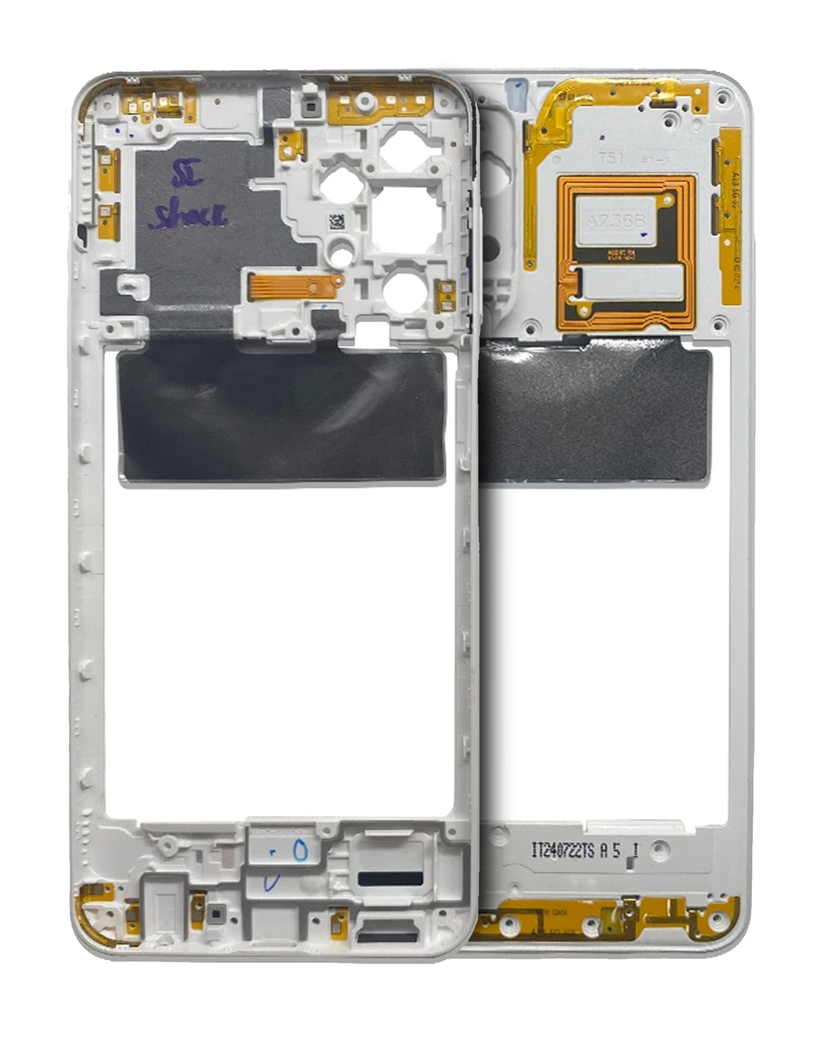 Samsung Galaxy A22 4G İle Uyumlu  Orta Çerçeve Kasası (A225 2021) (Beyaz)