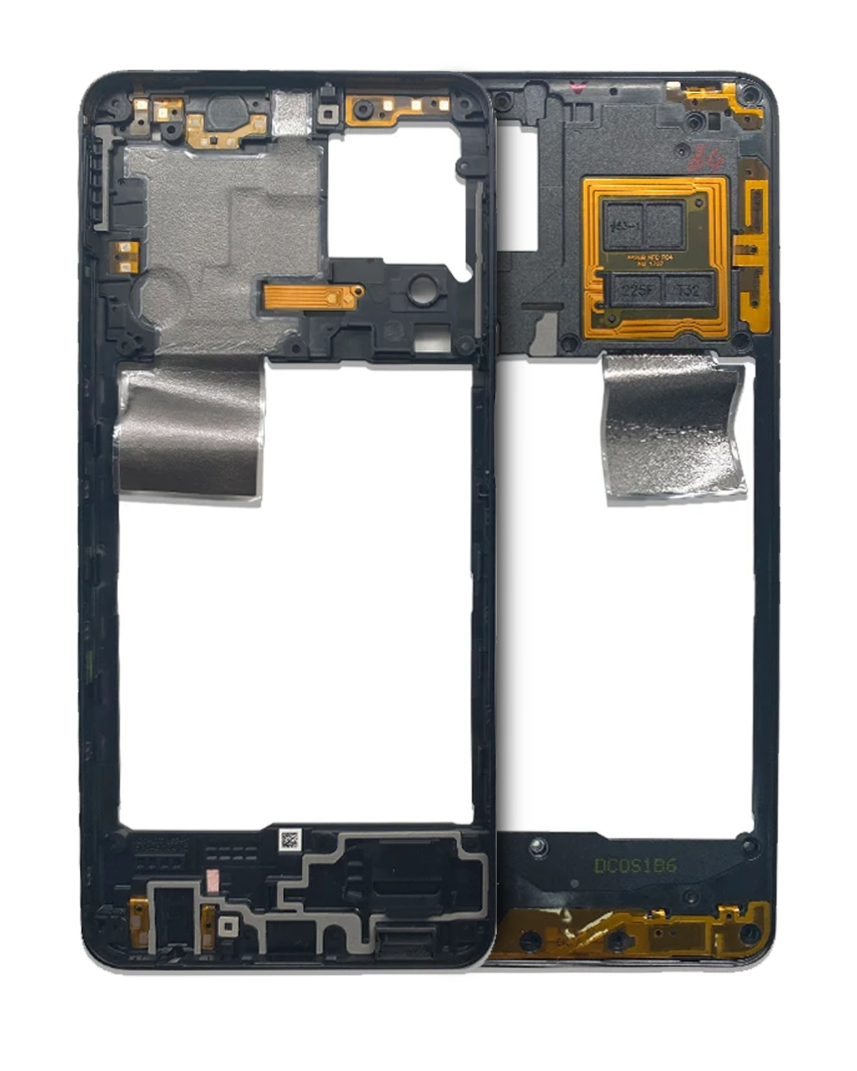 Samsung Galaxy A22 4G İle Uyumlu  Orta Çerçeve Kasası (A225 2021) (Siyah)