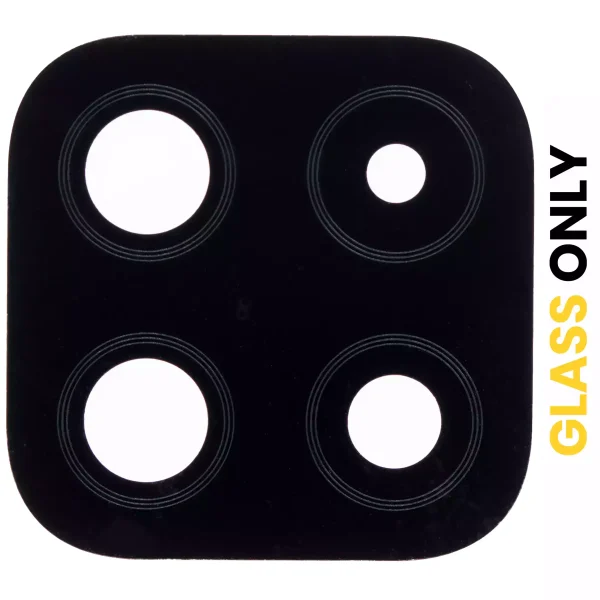 Samsung Galaxy A22 5G İle Uyumlu Arka Kamera Lensi (Sadece Cam) Yapışkanlı (A226 2021) (Siyah)