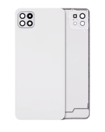 Samsung Galaxy A22 5G İle Uyumlu Arka Kapak Cam Kamera Lensli (A226 2021) (Aftermarket Plus) (Beyaz)