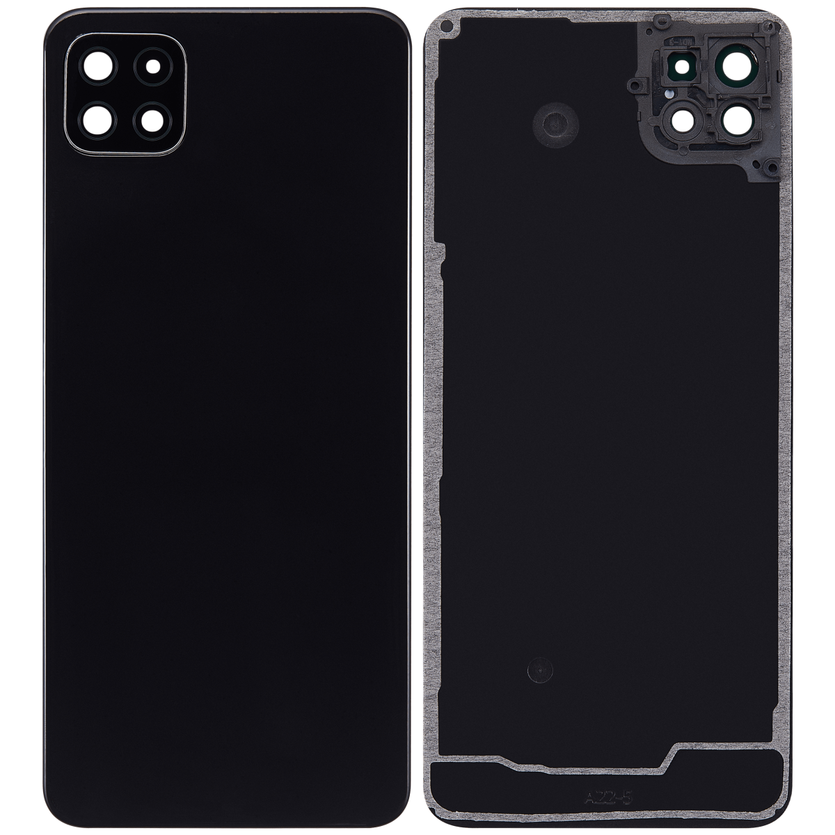 Samsung Galaxy A22 5G İle Uyumlu Arka Kapak Cam Kamera Lensli (A226 2021) (Aftermarket Plus) (Siyah) - Görsel 2