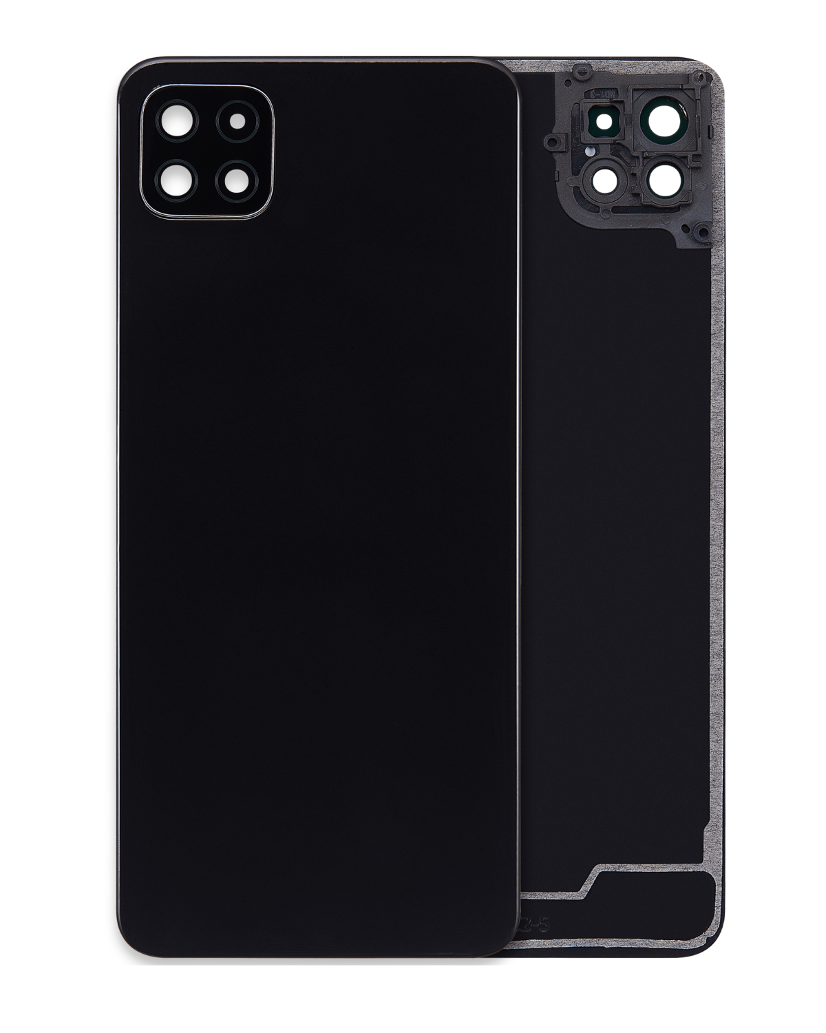 Samsung Galaxy A22 5G İle Uyumlu Arka Kapak Cam Kamera Lensli (A226 2021) (Aftermarket Plus) (Siyah)