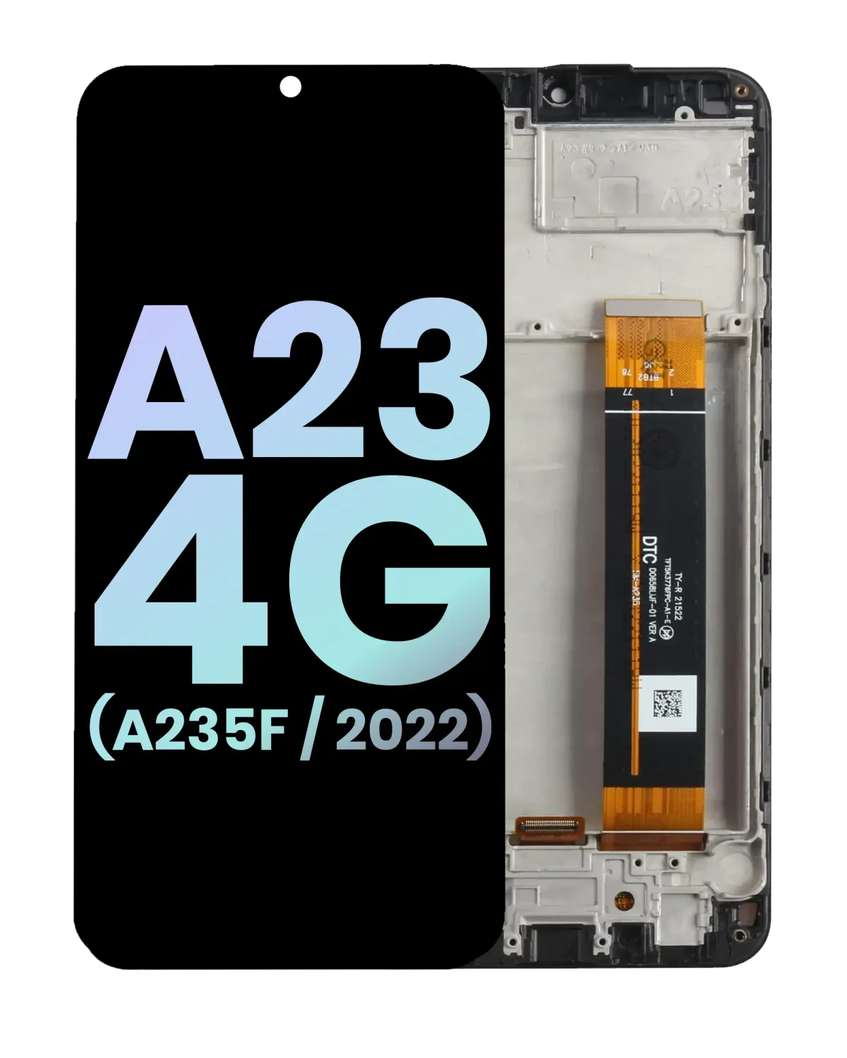 Samsung Galaxy A23 4G İle Uyumlu İçin Çerçeveli ekran (A235F 2022) (Uluslararası Sürüm) (Servis Paketi) (Tüm Renkler)  LCD Ekranı Uyumlu
