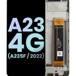 Samsung Galaxy A23 4G İle Uyumlu İçin Çerçeveli ekran (A235F 2022) (Uluslararası Sürüm) (Servis Paketi) (Tüm Renkler)  LCD Ekranı Uyumlu