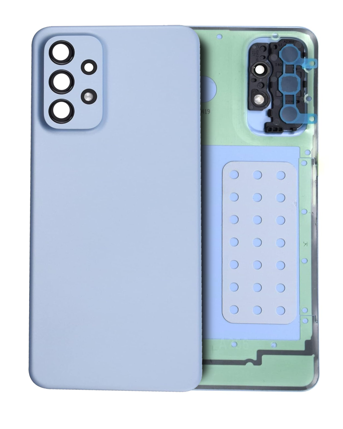 Samsung Galaxy A23 5G İle Uyumlu Arka Kapak Camı Kamera Lensli (A236 2022) (Servis Paketi) (Mavi)