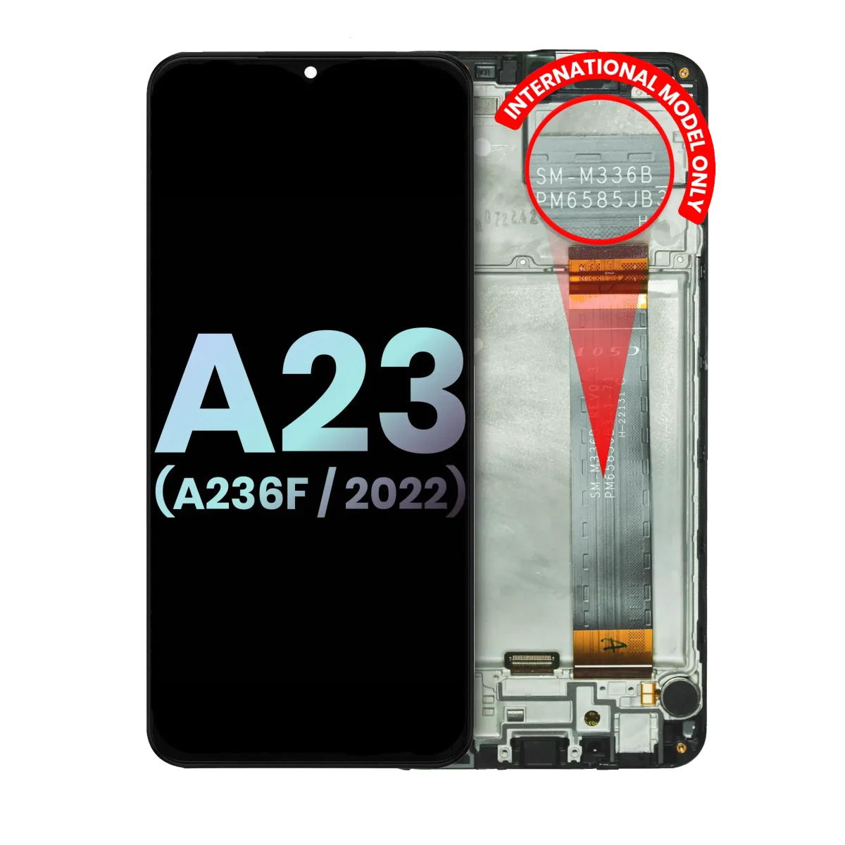 Samsung Galaxy A23 5G İle Uyumlu İçin Çerçeveli ekran (A236F 2022) (Uluslararası Sürüm) (Servis Paketi) (Tüm Renkler)  LCD Ekranı Uyumlu