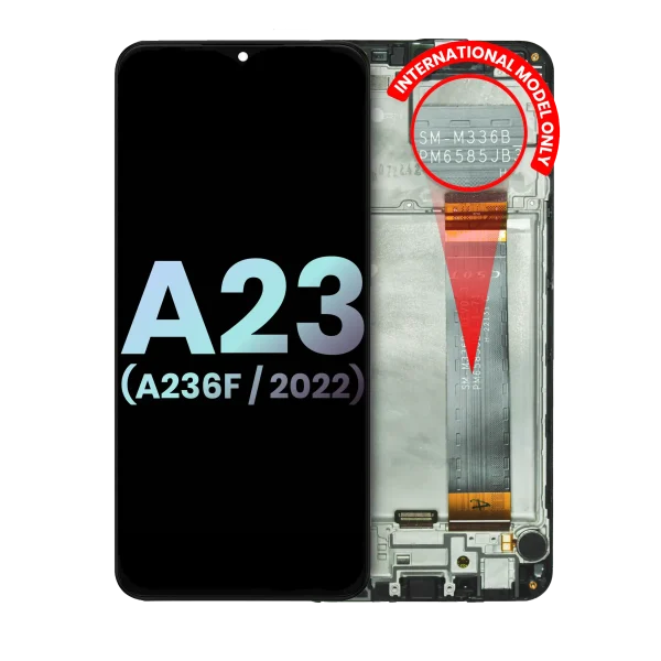 Samsung Galaxy A23 5G İle Uyumlu İçin Çerçeveli ekran (A236F 2022) (Uluslararası Sürüm) (Servis Paketi) (Tüm Renkler)  LCD Ekranı Uyumlu