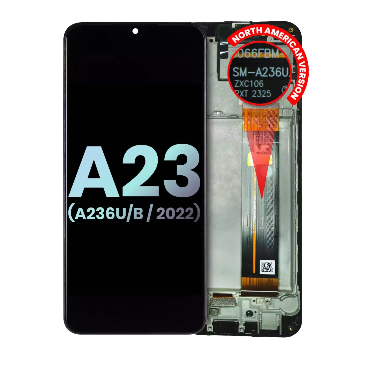 Samsung Galaxy A23 5G İle Uyumlu İçin Çerçeveli ekran (A236U/B 2022) (Kuzey Amerika U/B Sürümü) (Servis Paketi) (Tüm Renkler)  LCD Ekranı