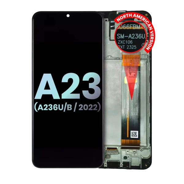 Samsung Galaxy A23 5G İle Uyumlu İçin Çerçeveli ekran (A236U/B 2022) (Kuzey Amerika U/B Sürümü) (Servis Paketi) (Tüm Renkler)  LCD Ekranı
