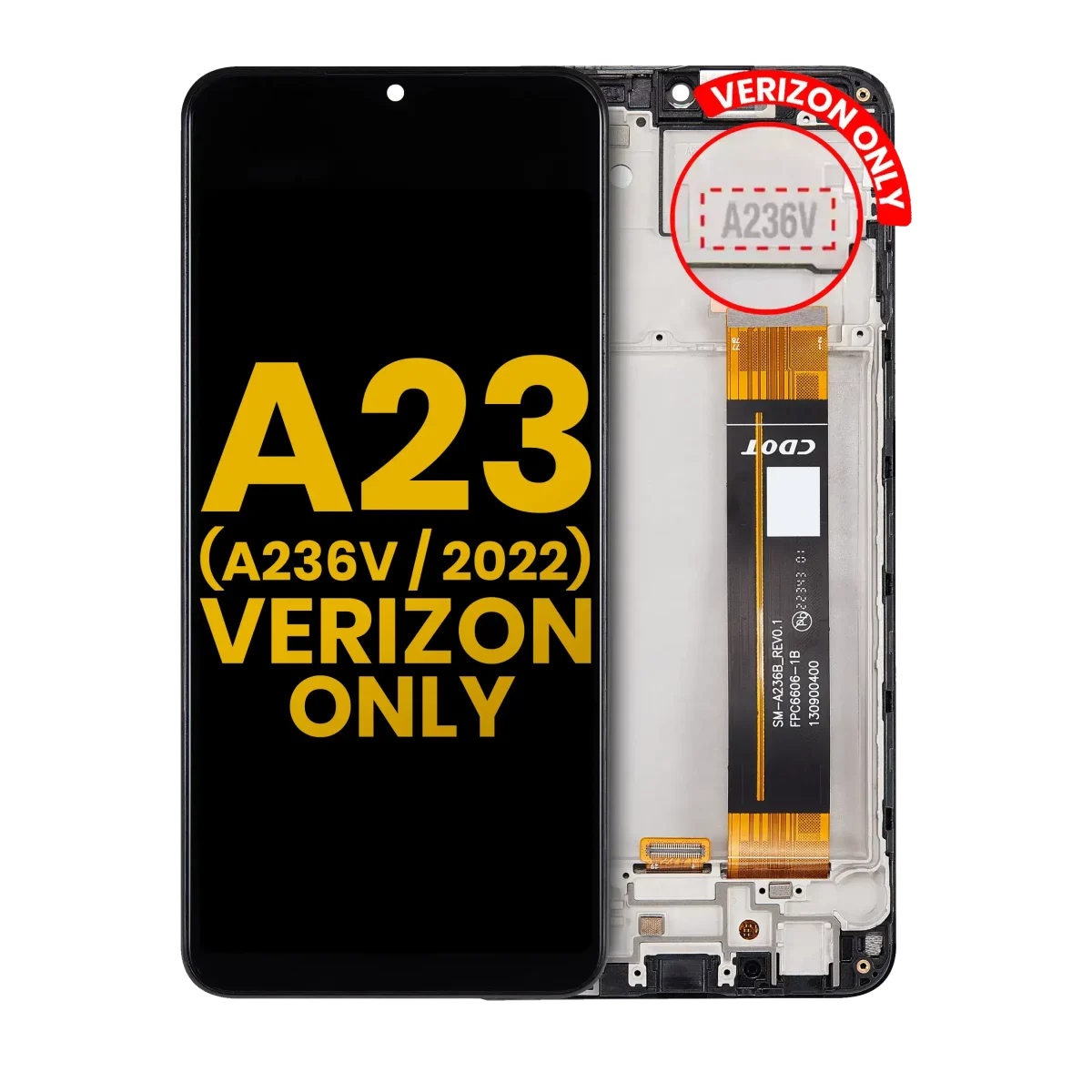 Samsung Galaxy A23 5G İle Uyumlu İçin Çerçeveli ekran (A236V 2022) (Verizon V Sürümü) Orijinal (Tüm Renkler) - Görsel 2