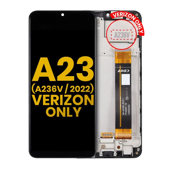 Samsung Galaxy A23 5G İle Uyumlu İçin Çerçeveli ekran (A236V 2022) (Verizon V Sürümü) Orijinal (Tüm Renkler)  LCD Ekranı