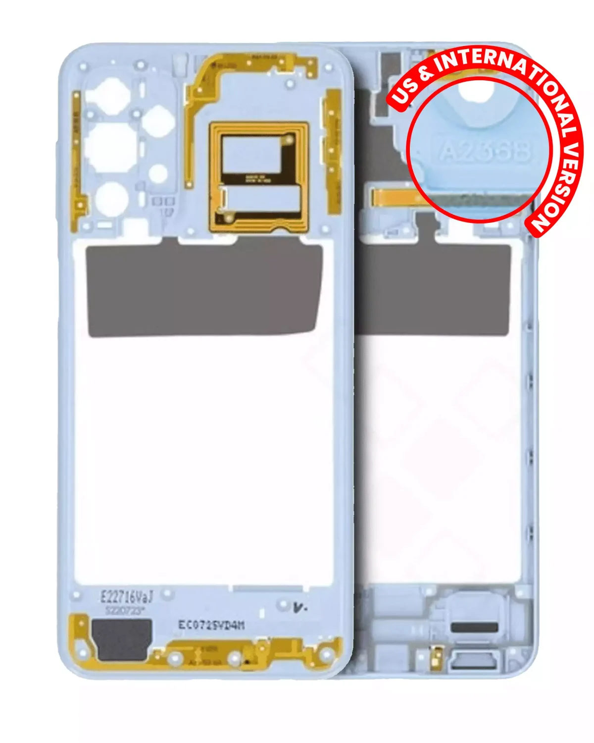 Samsung Galaxy A23 5G İle Uyumlu  Orta Çerçeve Kasası (A236U A236B 2022) - (Beyaz)
