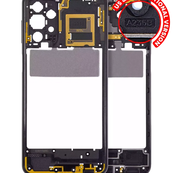 Samsung Galaxy A23 5G İle Uyumlu  Orta Çerçeve Kasası Orta Çerçeve Kasası (A236U A236B 2022) - (Siyah)