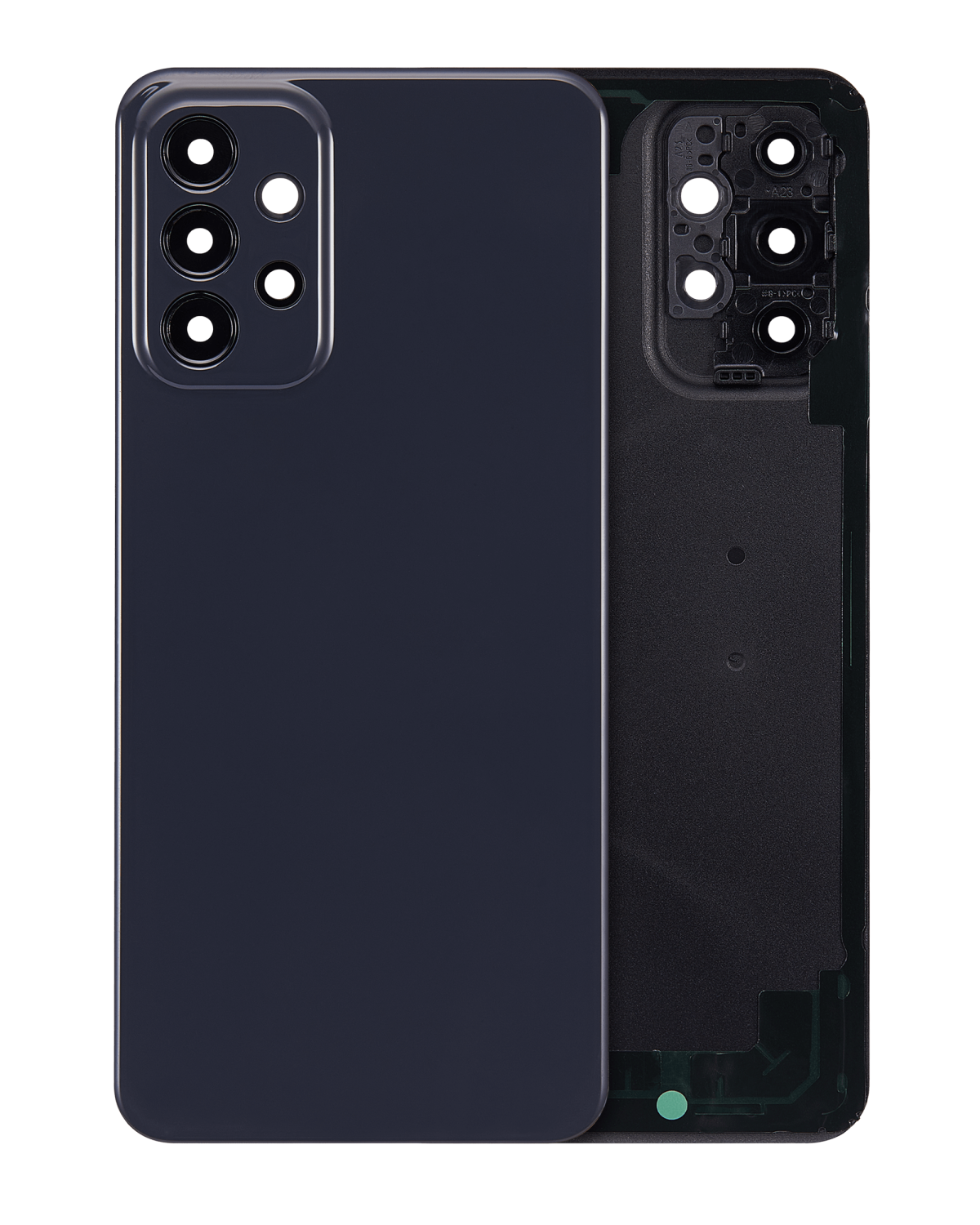 Samsung Galaxy A23 Arka İle Uyumlu kapak Cam (A235 2022) (Aftermarket Plus) (Siyah)